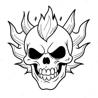 Angry Flaming Skull Coloring Page 70423-56580