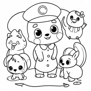 Cute Vet With Animals Coloring Page 7042-5785