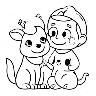 Cute Vet With Animals Coloring Page 7042-5786