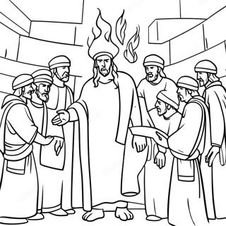 Shadrach Meshach And Abednego In Fiery Furnace Coloring Page 70432-56583