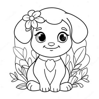 Cute Layla With Flowers Coloring Page 70463-56611