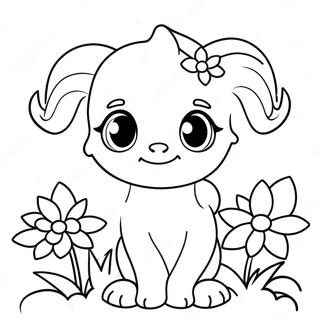 Cute Layla With Flowers Coloring Page 70463-56612