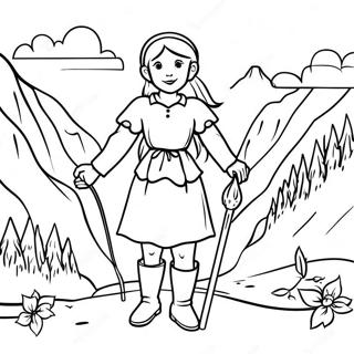 Heidi In The Beautiful Swiss Alps Coloring Page 70502-56640