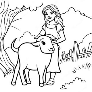 Heidi With Her Goat Coloring Page 70503-56642