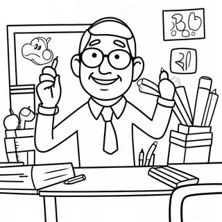 Silly Teacher In Class Coloring Page 70513-56657