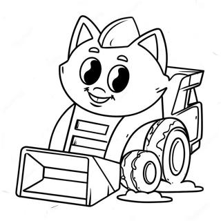 Cute Skid Steer With Happy Face Coloring Page 7052-5793