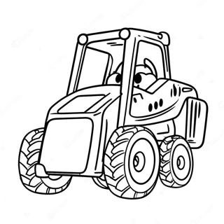 Cute Skid Steer With Happy Face Coloring Page 7052-5794