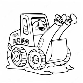 Cute Skid Steer With Happy Face Coloring Page 7052-5795