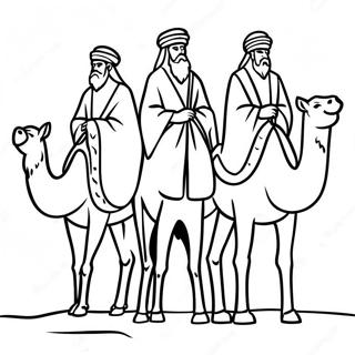 Three Wise Men On Camels Coloring Page 70543-56670