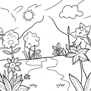 Colorful Garden Of Creation Coloring Page 70553-56681