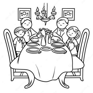 Family Dinner Coloring Pages