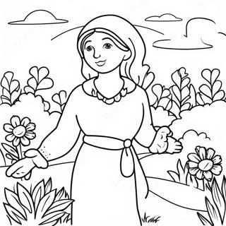 Elisha In A Colorful Garden Coloring Page 70573-56701