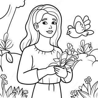 Elisha In A Colorful Garden Coloring Page 70573-56702