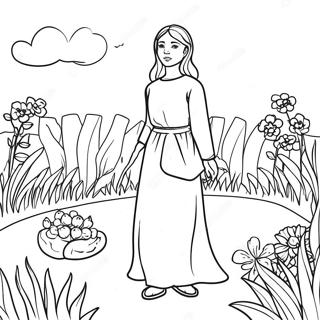 Elisha In A Colorful Garden Coloring Page 70573-56703