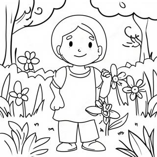 Elisha In A Colorful Garden Coloring Page 70573-56704