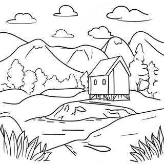 Scandinavian Landscape Coloring Page 70592-56706