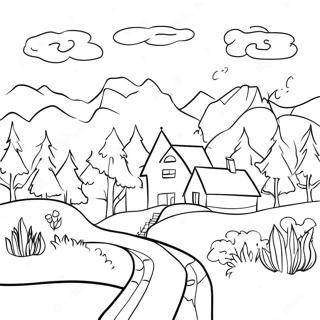 Scandinavian Landscape Coloring Page 70592-56707