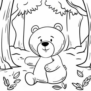 Realistic Bear In A Forest Coloring Page 7061-5799