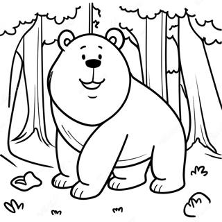 Realistic Bear In A Forest Coloring Page 7061-5800