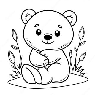 Cute Bear Cub Playing Coloring Page 7062-5801