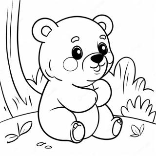 Cute Bear Cub Playing Coloring Page 7062-5802