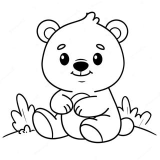 Cute Bear Cub Playing Coloring Page 7062-5804