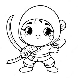 Cute Ninja With A Katana Coloring Page 70653-56765