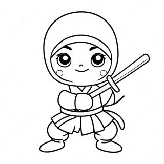 Cute Ninja With A Katana Coloring Page 70653-56766