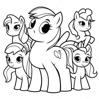 Colorful My Little Pony Characters Coloring Page 70683-56791