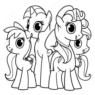 Colorful My Little Pony Characters Coloring Page 70683-56792