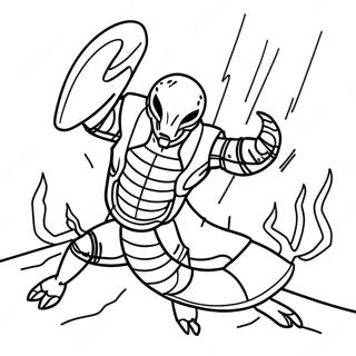 Scorpion In Fiery Battle Pose Coloring Page 70693-56794