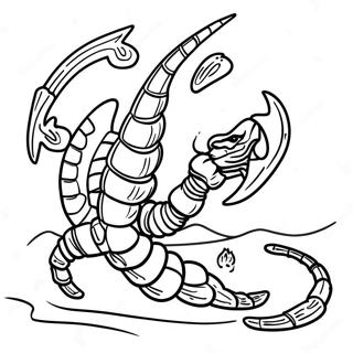 Scorpion In Fiery Battle Pose Coloring Page 70693-56795