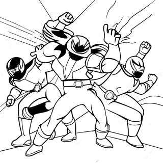 Mighty Morphin Power Ranger Action Scene Coloring Page 70703-56802