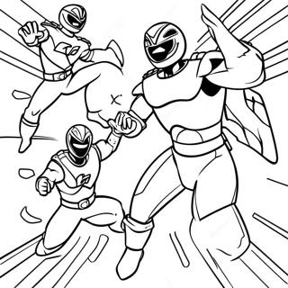 Mighty Morphin Power Ranger Action Scene Coloring Page 70703-56803