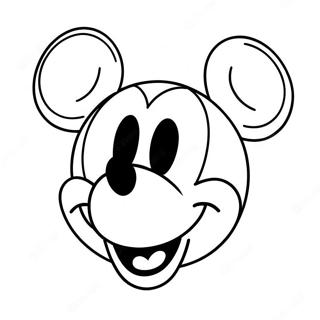 Happy Mickey Mouse Face Coloring Page 70743-56834