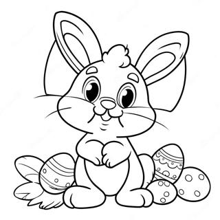 Easter Bunny With Colorful Eggs Coloring Page 70752-56838