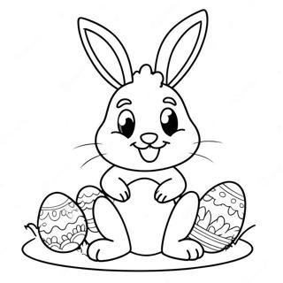 Easter Bunny With Colorful Eggs Coloring Page 70752-56839