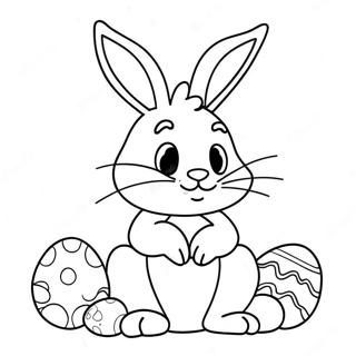 Easter Bunny With Colorful Eggs Coloring Page 70752-56840