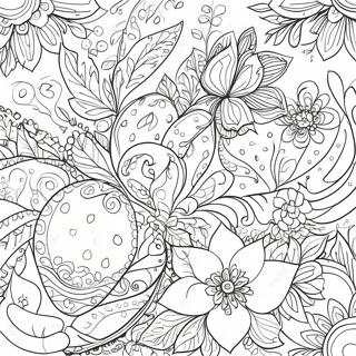 Elegant Easter Floral Patterns Coloring Page 70753-56841