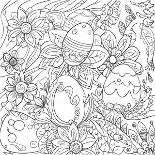 Elegant Easter Floral Patterns Coloring Page 70753-56844