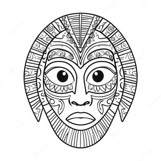 African Mask Coloring Pages