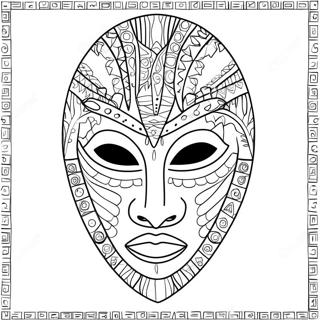 African Mask Coloring Page 70762-56846