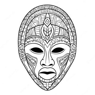 African Mask Coloring Page 70762-56847