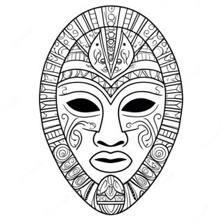 African Mask Coloring Page 70762-56848