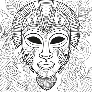 Traditional African Mask Coloring Page 70763-56856