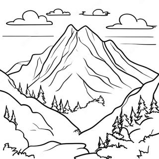 Beautiful Mountain Landscape Coloring Page 70803-56879