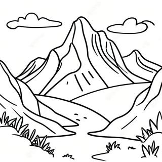 Beautiful Mountain Landscape Coloring Page 70803-56880