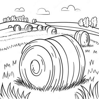 Hay Bales In A Sunny Field Coloring Page 70812-56884