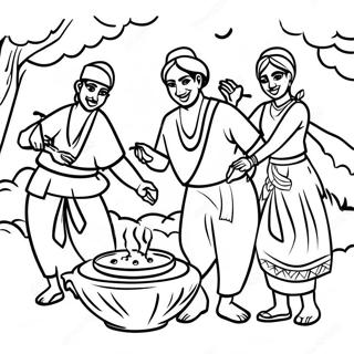 Pongal Festival Celebration Coloring Page 70822-56896