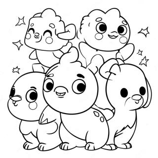 Cute Xiao With Friends Coloring Page 70873-56937